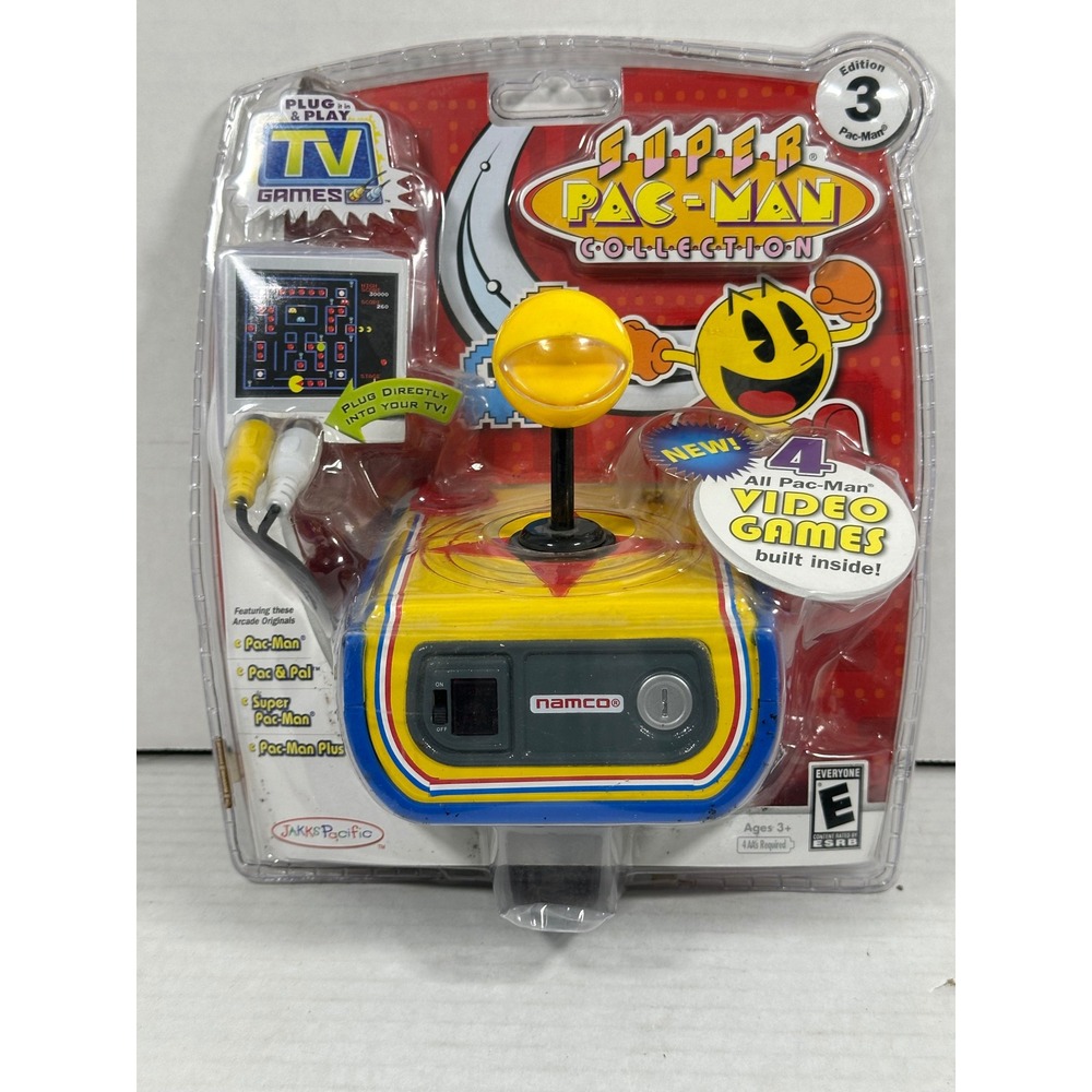 Jakks Pacific TV‎ Games Super Pac-Man Collection Edition 3 Plug Play 4 Games NEW